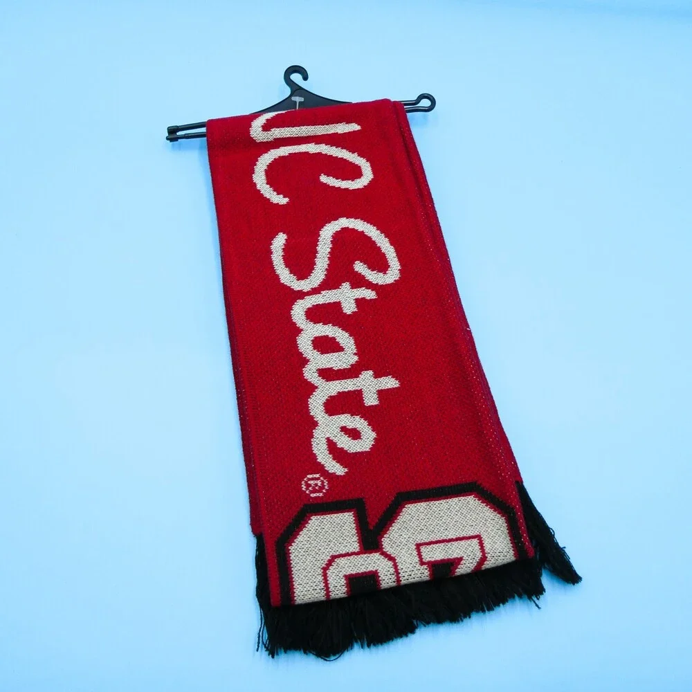 NC State Wolfpack Winter Scarf Adult Mens Womens Adidas‎ Red Black Acrylic Knit